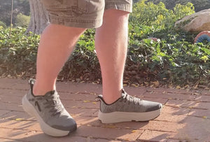 man wearing adaptive sneakers