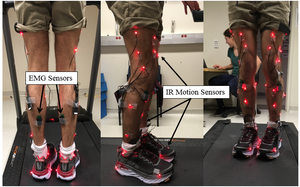 sensors during adaptive shoe testing