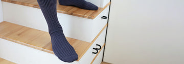 man wearing compression socks