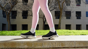 Girl walking in black Cadense shoes