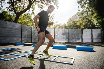 a man exercising outside