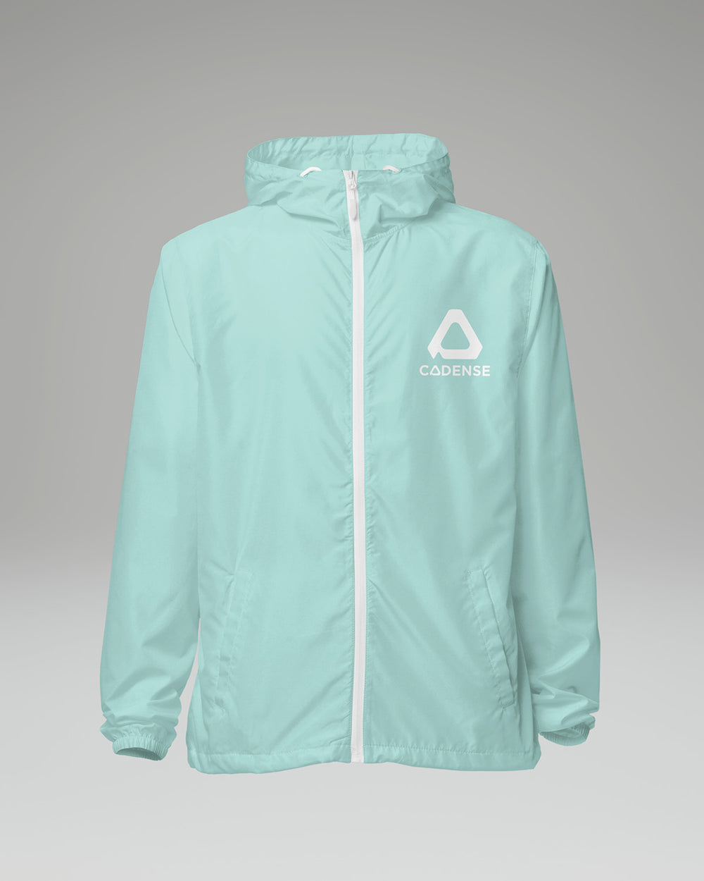 [color: aqua] Cadense Airwave Windbreaker on neutral background