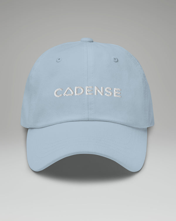 Front of light blue baseball hat