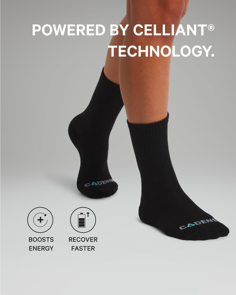 [color: natural black] Energy Boost Socks in Black
