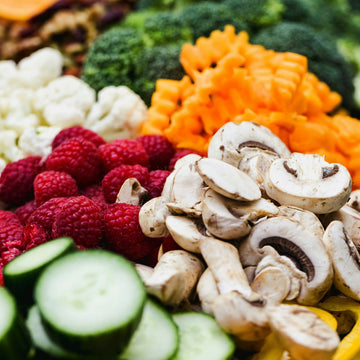 Healthy Fruits and Vegetables Laid Out