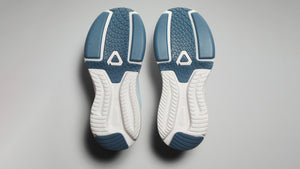 Shoe sole of light blue adaptive sneakers