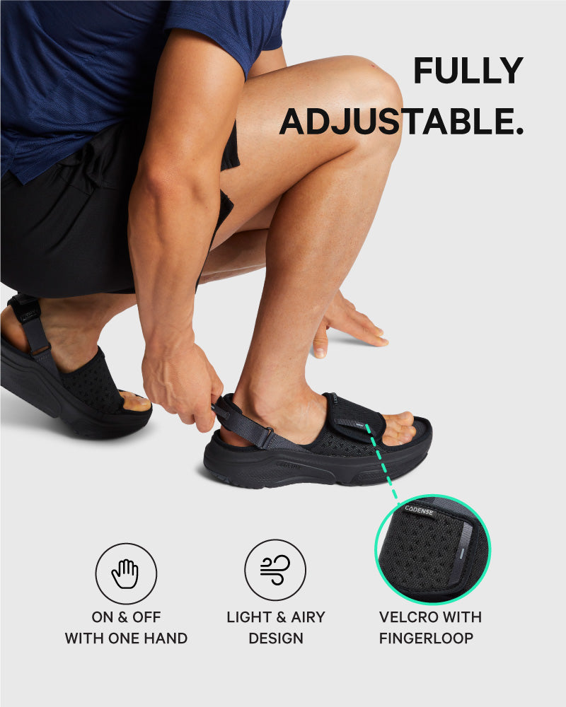 [color: black] AERIO Men's Sandal-Slide Hybrid