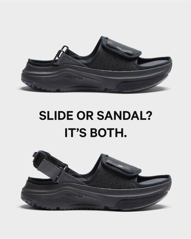 [color: black] AERIO Men's Sandal-Slide Hybrid