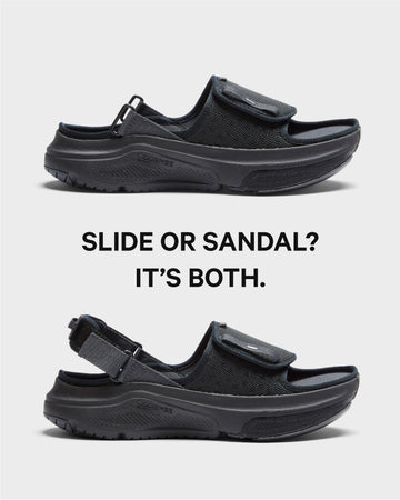 [color: black] AERIO Men's Sandal-Slide Hybrid