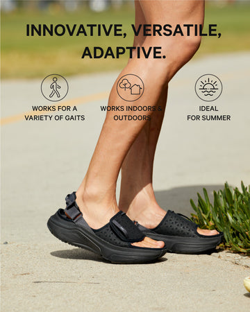 [color: black] AERIO Men's Sandal-Slide Hybrid