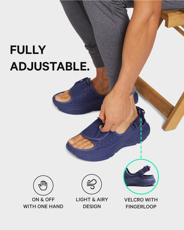 [color: Deep Lagoon] AERIO Men's Sandal-Slide Hybrid