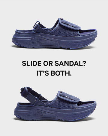 [color: Deep Lagoon] AERIO Men's Sandal-Slide Hybrid