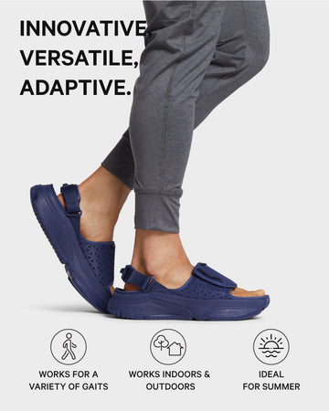 [color: Deep Lagoon] AERIO Men's Sandal-Slide Hybrid