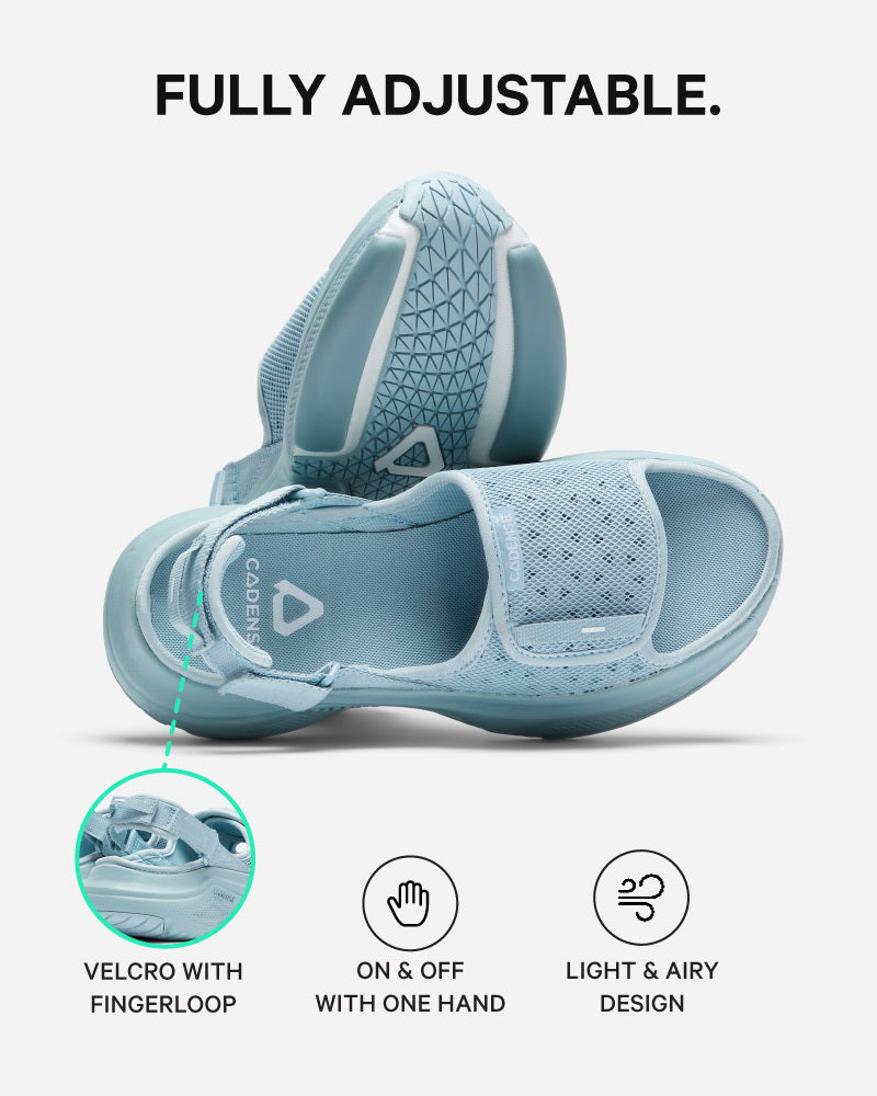 [color: Coastal Sage] AERIO Men's Sandal-Slide Hybrid