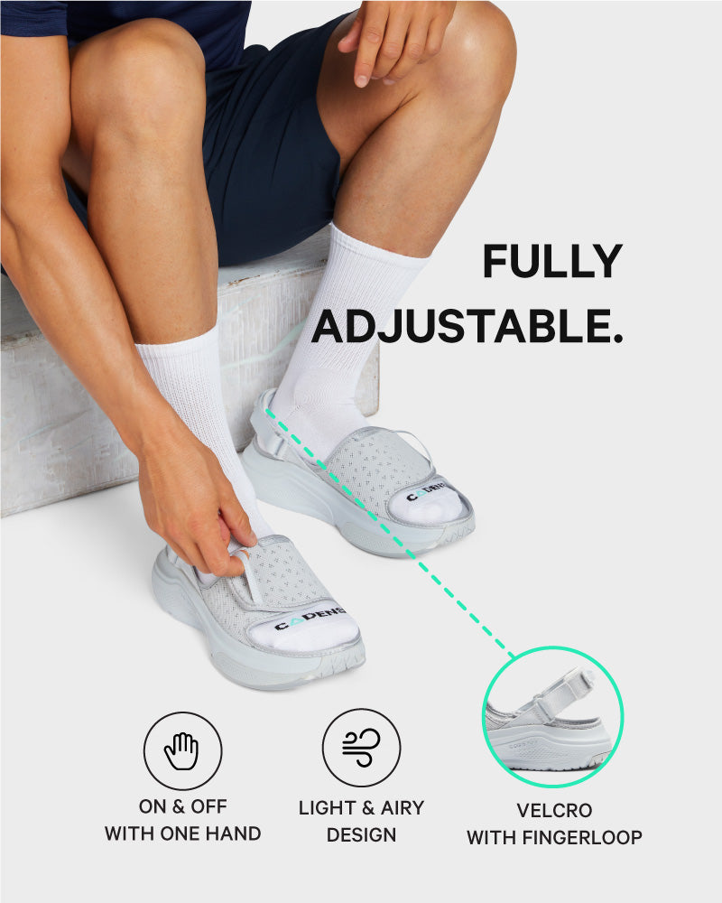 [color: pebble gray] AERIO Men's Sandal-Slide Hybrid