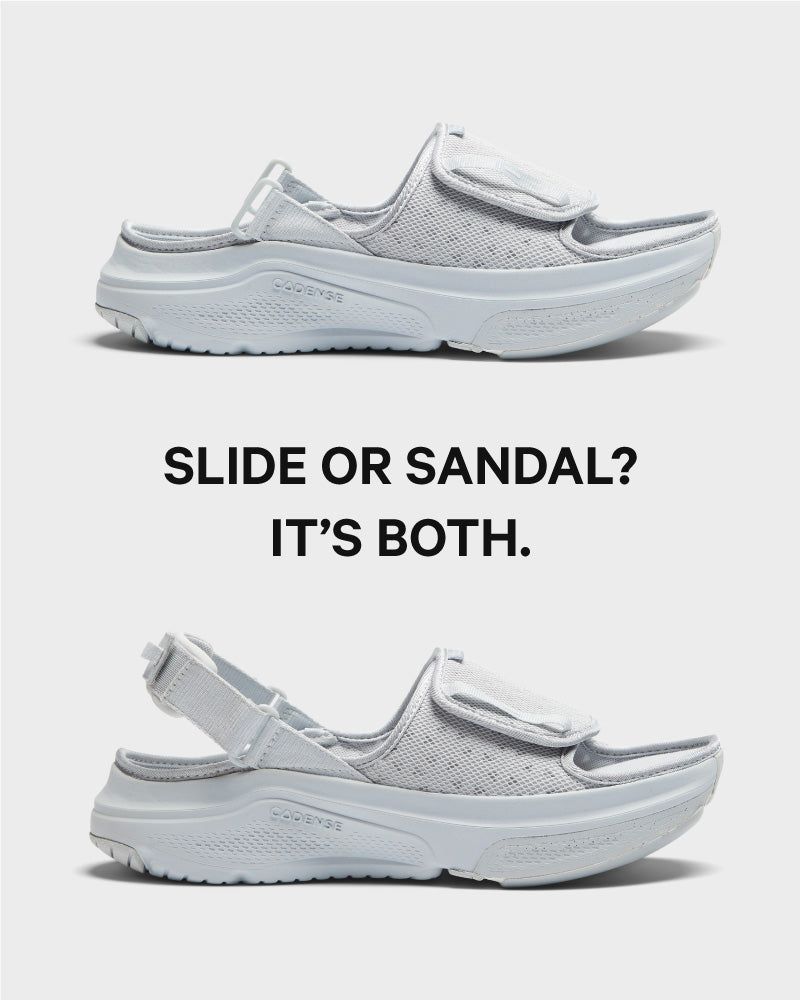 [color: pebble gray] AERIO Men's Sandal-Slide Hybrid