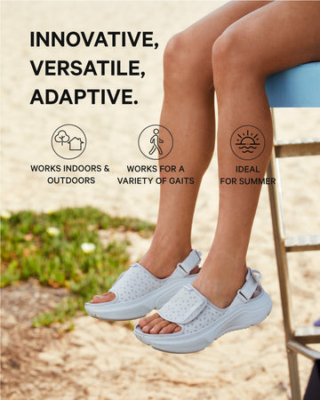 [color: pebble gray] AERIO Men's Sandal-Slide Hybrid