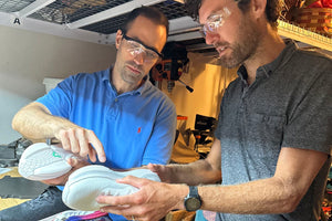 Dr. Tyler Susko & Dr. Elliot Hawkes prototyping the Cadense Adaptive Shoes