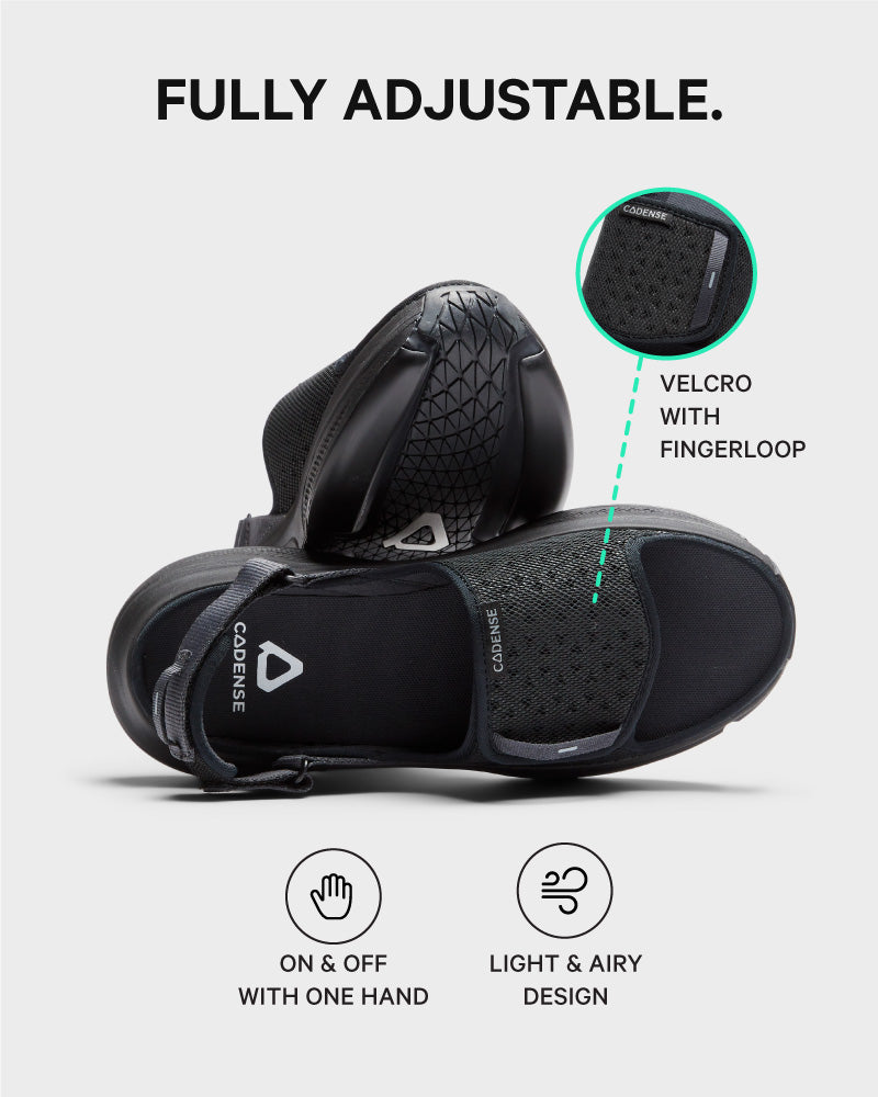 [color: black] AERIO Women's Sandal-Slide Hybrid