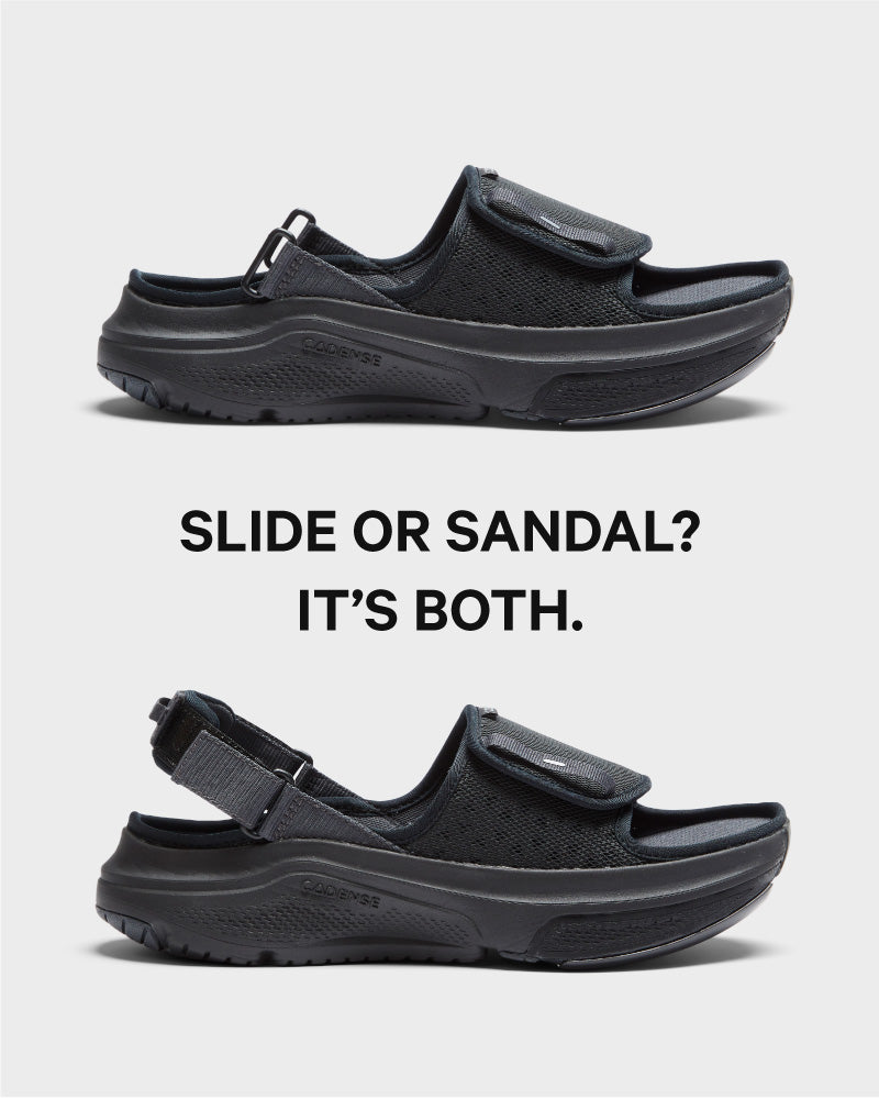 [color: black] AERIO Women's Sandal-Slide Hybrid