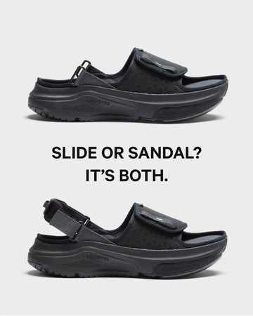 [color: black] AERIO Women's Sandal-Slide Hybrid