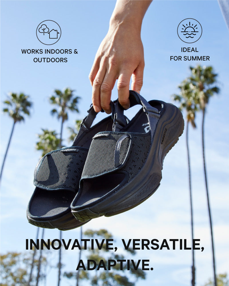 [color: black] AERIO Women's Sandal-Slide Hybrid