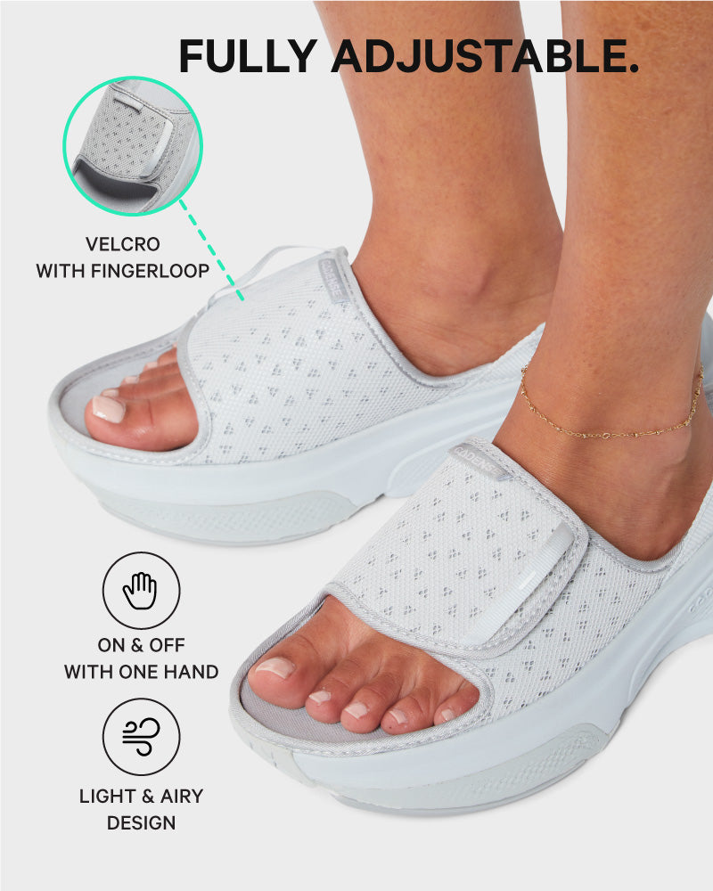 [color: pebble gray] AERIO Women's Sandal-Slide Hybrid