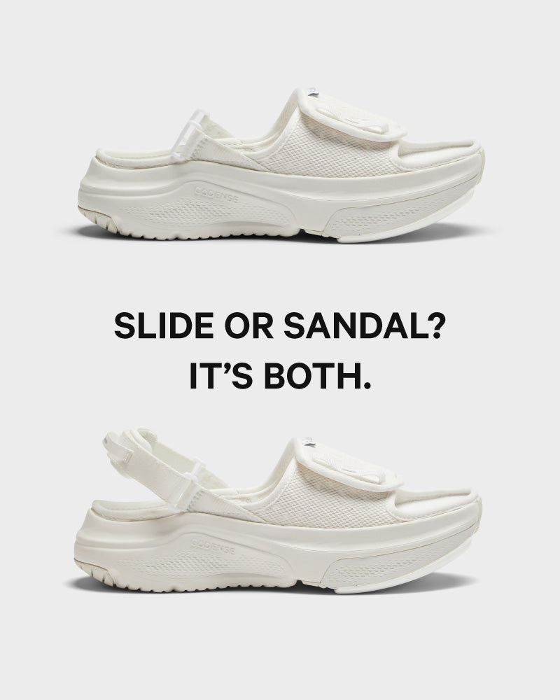 [color: white] AERIO Women's Sandal-Slide Hybrid