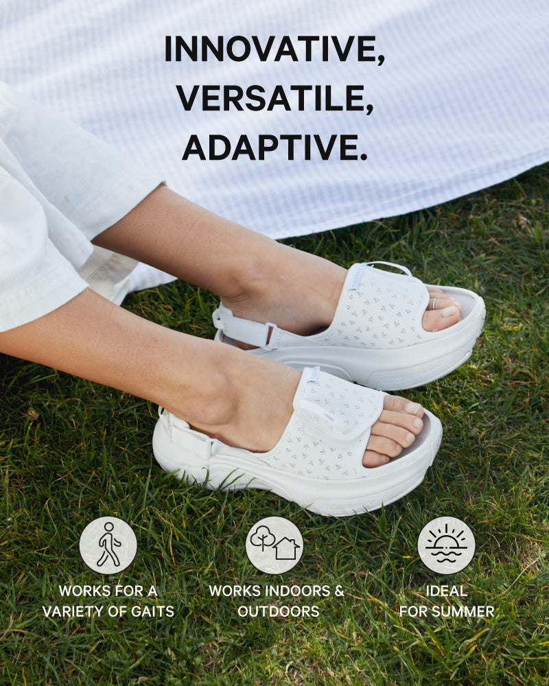 [color: white] AERIO Women's Sandal-Slide Hybrid